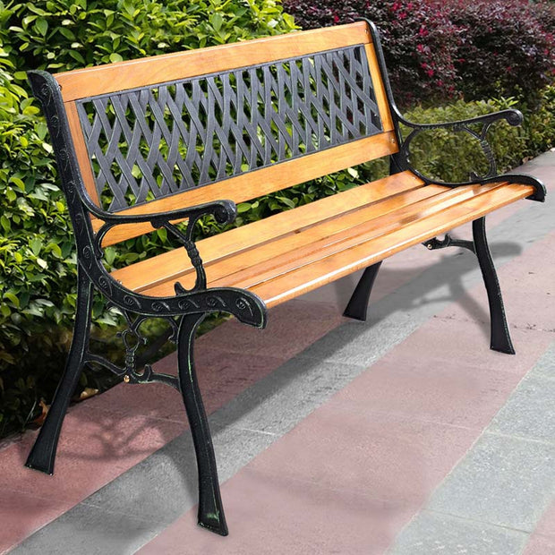 large cast iron outdoor bench seat weatherproof wooden rden bench for patio park porch