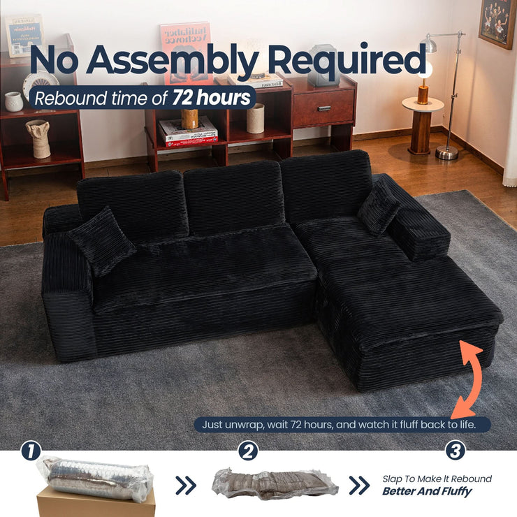 OVIOS 105" Modular L-Shape Sectional Sofa with Chaise, Deep Seat Cloud Couch